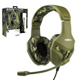 Konix Mythics Casque gaming filaire PS-400 pour console Haut-parleurs 40 mm - Microphone - Motif camouflage vert kaki
