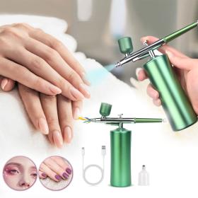 Kit aérographe avec compresseur intégré rechargeable pour nail arts et décoration – جهاز رسم وتزيين